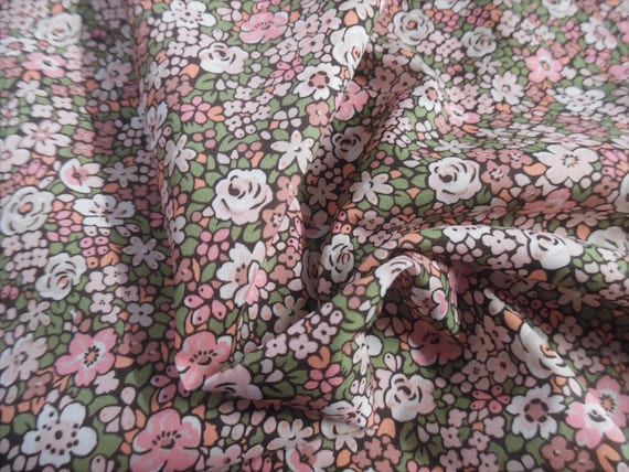 Liberty of London Tana Lawn~EMMA LOUISE~Cotton Candy/Moss Green~12"x27"~Doll Fabric