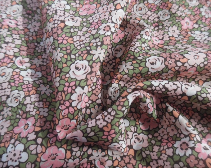 Liberty of London Tana Lawn~EMMA LOUISE~Cotton Candy/Moss Green~12"x27"~Doll Fabric