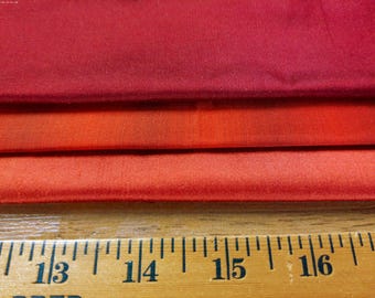 STASH BUILDER~Silk Taffeta in Three Shades of Red~1/3 YD Total