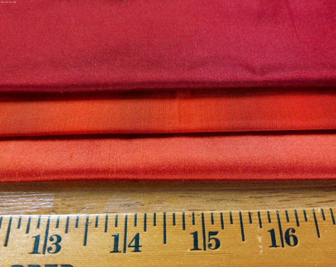 STASH BUILDER~Silk Taffeta in Three Shades of Red~1/3 YD Total