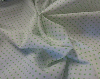 Micro Pin Dot Cotton Poplin~Green on White~18"x29"~Great Doll Fabric