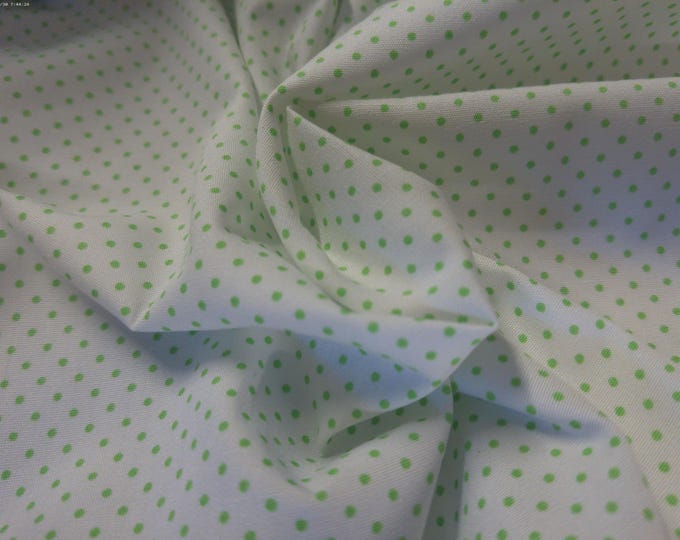 Micro Pin Dot Cotton Poplin~Green on White~18"x29"~Great Doll Fabric