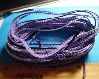 Tiny Braid Assortment~1/8"~Shades of Purple~100% Rayon~4 Colors~8 Yards~Doll Dress and Hat Trim!