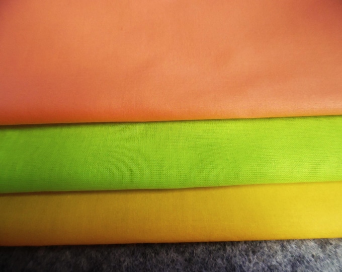 Stash Builder Lot!  100% Cotton Voiles~Bold Assortment For August~3 Colors/1/2YD~Great for Doll Clothes
