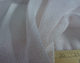 BASEMENT BARGAIN! Sheer Nylon Organdy~Micro Print~Pink on White Backgound~21"x60"~Doll Fabric~Overlays