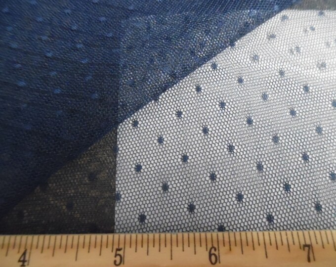 Soft De Lis Netting~Nylon~Sheer~Navy Blue~12"x62"~Doll Fabric~Great For Overlays