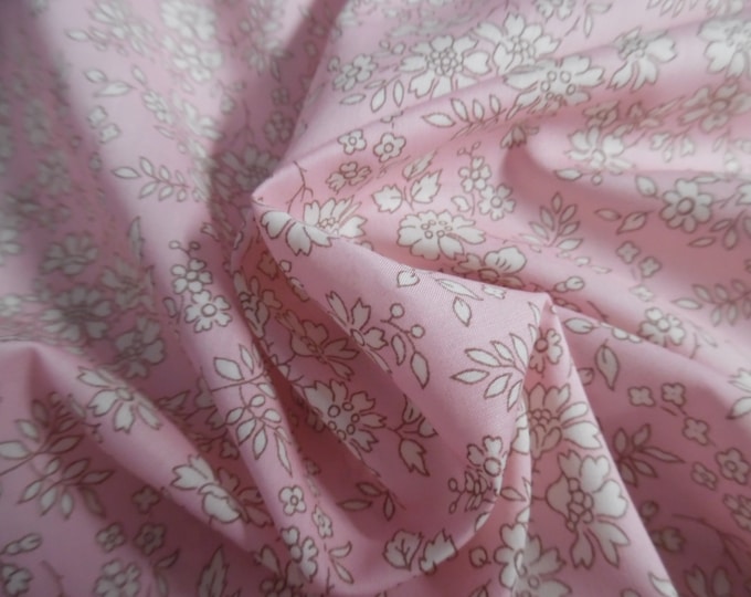 Liberty of London Tana Lawn~SUMMER BLOOMS~Vintage Pink/Off White~10"x54"~Doll Fabric