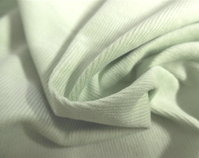 LAST PC! 100% Cotton Babywale Cord~Light Green~13.5"x28"~Light Weight Doll Fabric~Miniatures