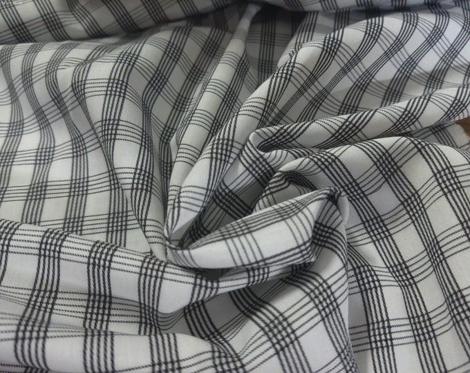 Tiny Plaid Pima Cotton~Black andWhite~18"x30"~Great Doll Fabric