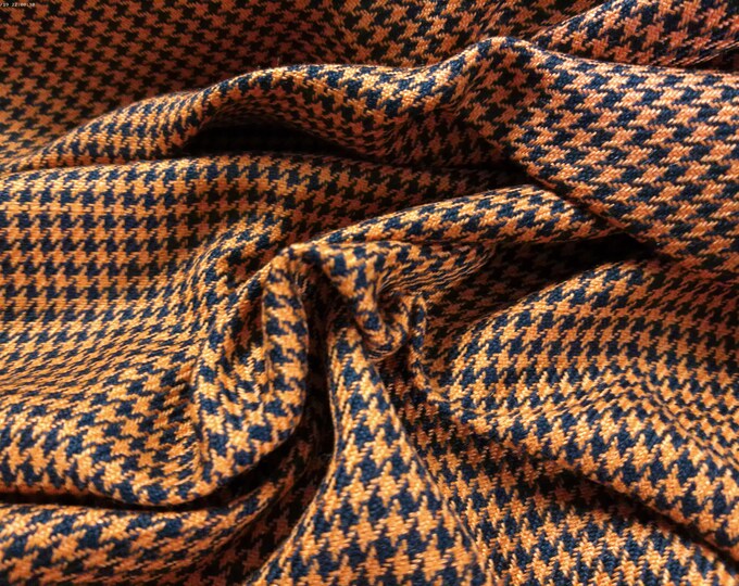 Wool Blend Tiny Houndstooth~Orange/Black~12"x27"~Light Weight~Doll Fabric