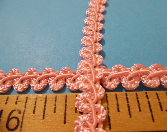 Old Stock Fancy Gimp Braid~Baby Pink~100% Rayon~3/8"~BY THE YARD