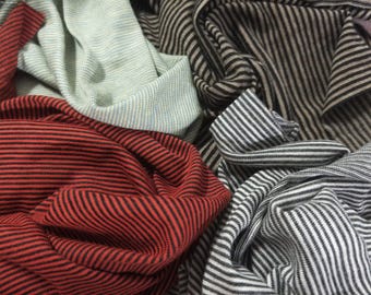 STASH BUILDER!  Micro Stripe Tissue Jersey Assortment~4 Colorways~Natural Fibers~1/3 YD + Total