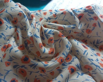 BASEMENT BARGAIN! Tiny Poppy Print~Rayon Voile~11"x56"