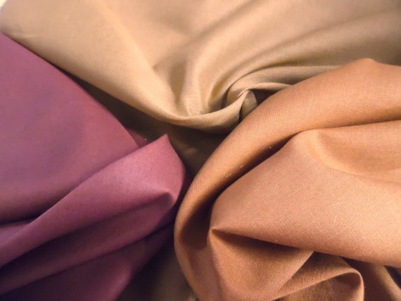 Stash Builder Lot!  100% Cotton Voiles~Shades of Brown~1/2 Yard Total~Great for Doll Clothes
