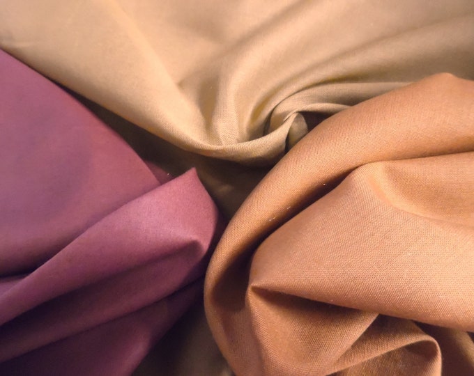 Stash Builder Lot!  100% Cotton Voiles~Shades of Brown~1/2 Yard Total~Great for Doll Clothes