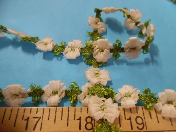 Silky Flower Trim~Ivory~1/2"~By The Yard~Doll Trim~Ricoco~Millinery