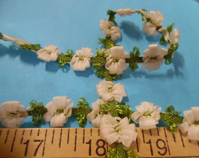 Silky Flower Trim~Ivory~1/2"~By The Yard~Doll Trim~Ricoco~Millinery