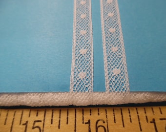 French Insertion Lace~3/8"wide~White~Capital Imports~BTY~Doll lace~Heirloom Sewing