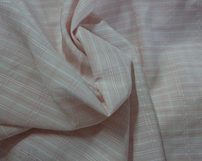 BASEMENT BARGAIN! Cotton/Nylon Voile~Soft Pink Plaid~Textured~18"x60"~Doll Fabric