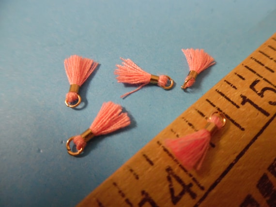 Itty Bitty Tassels~Lt. Rose Pink~Set of Five~Tiniest I Can Find~Great 4 Adorning Doll Clothing~Accesories~Modern, Antique, & Vintage Dolls