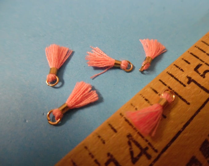 Itty Bitty Tassels~Lt. Rose Pink~Set of Five~Tiniest I Can Find~Great 4 Adorning Doll Clothing~Accesories~Modern, Antique, & Vintage Dolls