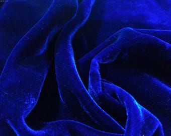 Natural Fiber Velvet~Sapphire Blue~Silky 100% Rayon~10"x20"