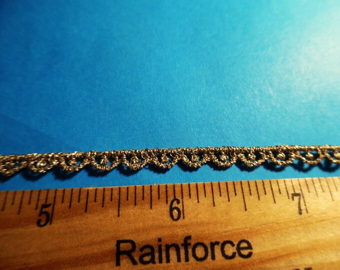 Tiny Metallic Gold Venise Lace~3/16"~Delicate Doll Trim~BTY