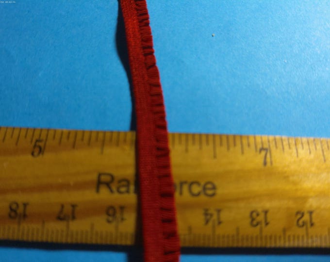 Tiny Ruffled Elastic~6MM wide~Red~BY THE YARD~Doll Trim