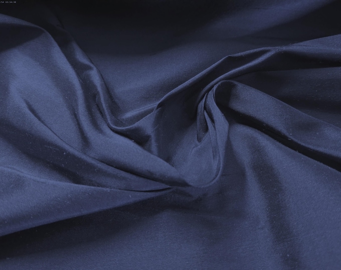 Silk Dupioni Taffeta~Muted Navy Blue~9"x27"~Doll Fabric