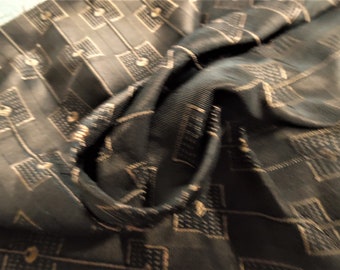 REDUCED! Silk Jacquard Brocade Suiting~Expresso/Gold~12"x27"~Doll Fabric~Flapper