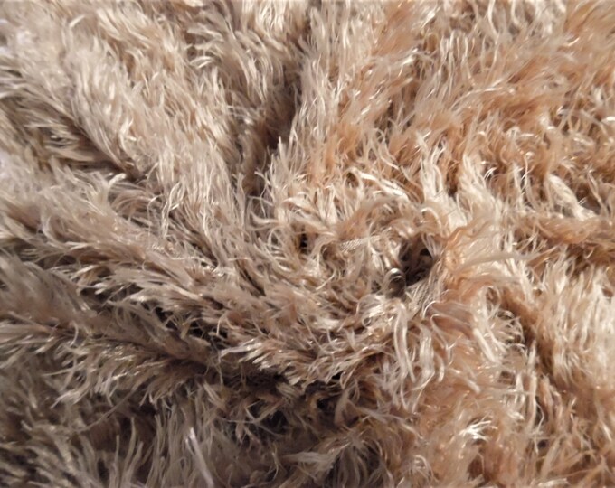 LAST! Faux Mohair Fur~Caramel Brown~16"x28"~Soft~Lt. Weight~Coat & Hat Trim~Coats~Capes~Muffs