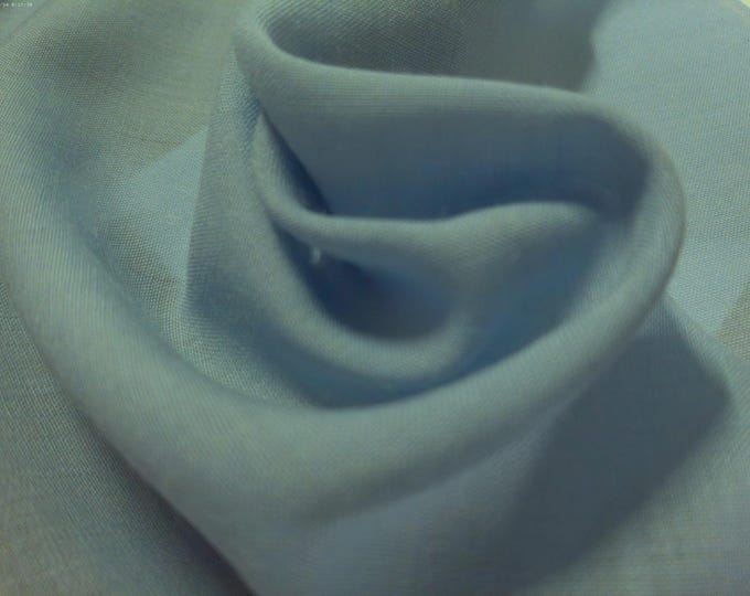 Swiss Wool Challis~Light French Blue~Imported~Rare~9"x28"