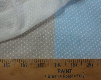 Rare~Vintage Dotted Swiss Cotton Voile~White~15"x40"~IMPERFECT PIECE!