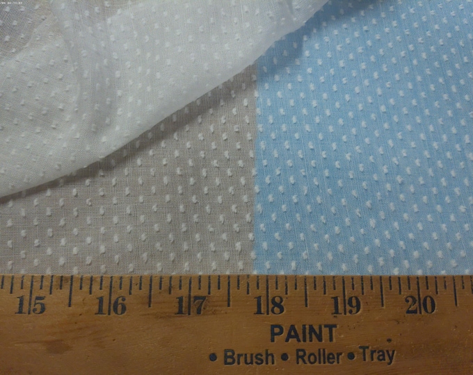 Rare~HTF~Vintage Dotted Swiss Cotton Voile~White~15"x40"