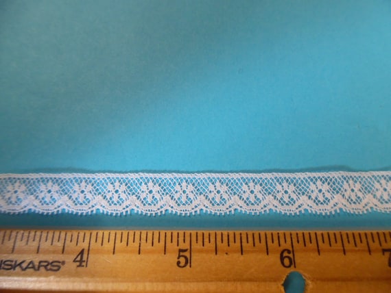 French Val Dotted Floral Net Lace~White~Cotton~7/16"~Capital Imports~BY THE YARD~Doll lace~Heirloom Sewing