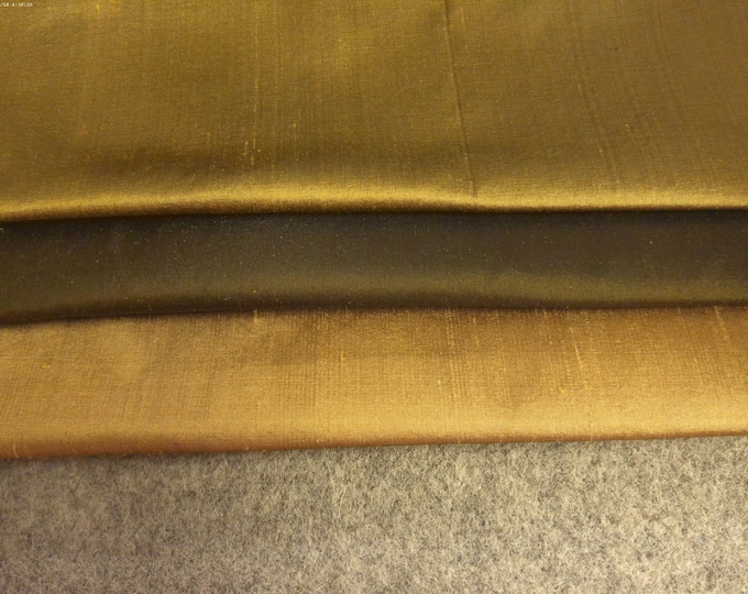STASH BUILDER~Silk Taffeta in Three Shades of Brown~1/3 YD Total