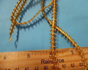 Picot Loop Edge Braid~Metallic Yellow Gold~3/8"Wide ~BTY