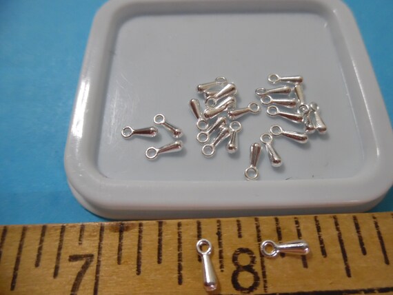 Micro Tiny Metal Dangle Beads~Silver~Set 20~Embellishments 4 Doll Clothes & Hats