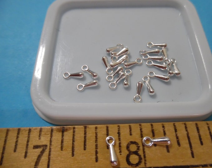 Micro Tiny Metal Dangle Beads~Silver~Set 20~Embellishments 4 Doll Clothes & Hats