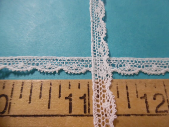 French Val Lace~White~Cotton~1/4" wide~Capital Imports~BTY~Lace X~Doll lace~Heirloom Sewing