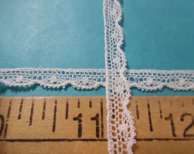 French Val Lace~White~Cotton~1/4" wide~Capital Imports~BTY~Lace X~Doll lace~Heirloom Sewing