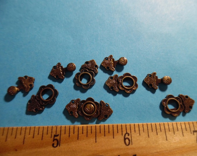 Novelty Two Piece Metal Toggle Buckles~3/4" (18MM)~5 Sets~Style B~Antique Bronze~Great for Coats/Purses/Belts/Capes