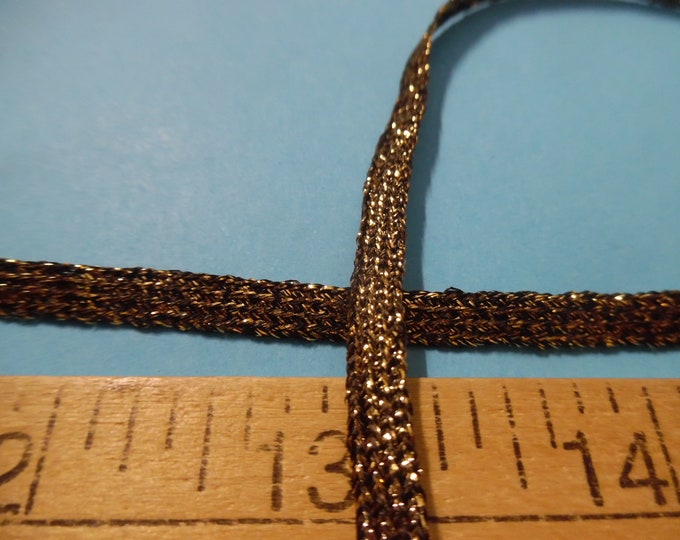 Delicate Lace Braid~Metallic Gold & Black~3/16"x4Yards~Doll Dress and Hat Trim!