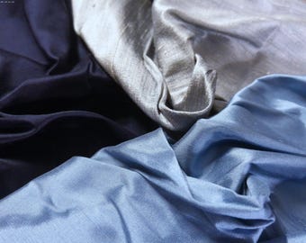 STASH BUILDER~Silk in Three Shades Blue~Assortment ~1/3 YD Total