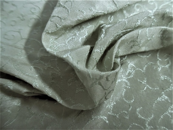 LAST! Faux Embroidered Silk Shantung~Pale Pear Green~12"x27"~Polyester~Great for Modern/Vintage Fashion Dolls