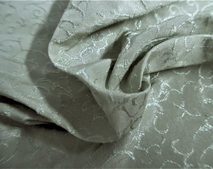 LAST! Faux Embroidered Silk Shantung~Pale Pear Green~12"x27"~Polyester~Great for Modern/Vintage Fashion Dolls