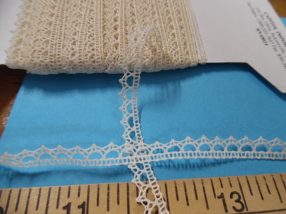 French Cotton Lace~3/8"~Ecru~BTY~Doll Trim~Heirloom Sewing~Lace S-2