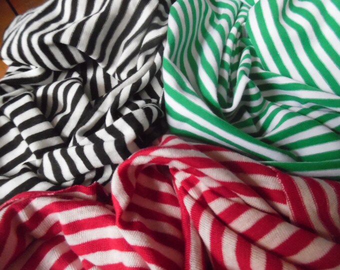 STASH BUILDER~Small Stripe Jersey~3 Color Combos~1/2 YD Total