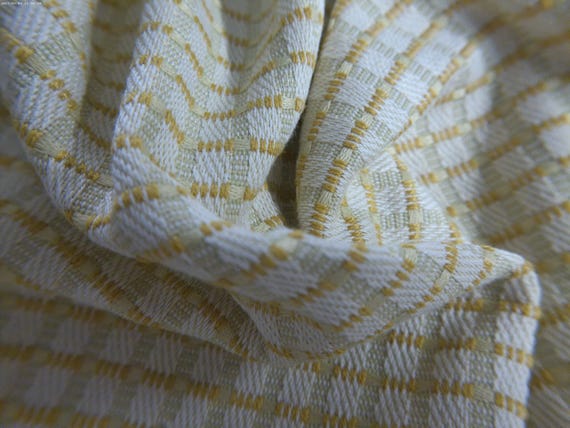 Cotton blend brocade~Windowpane~Gold/Sage/Cream~18"x29"~Doll Acc's~Trunk Liner~Doll Furniture Upholstry Fabric