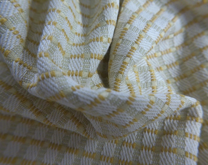 Cotton blend brocade~Windowpane~Gold/Sage/Cream~18"x29"~Doll Acc's~Trunk Liner~Doll Furniture Upholstry Fabric